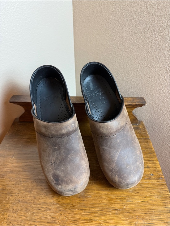 Dansko Other - Dansko Brown Brushed Leather Women’s Slip-On Clogs